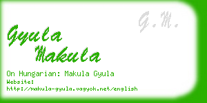 gyula makula business card